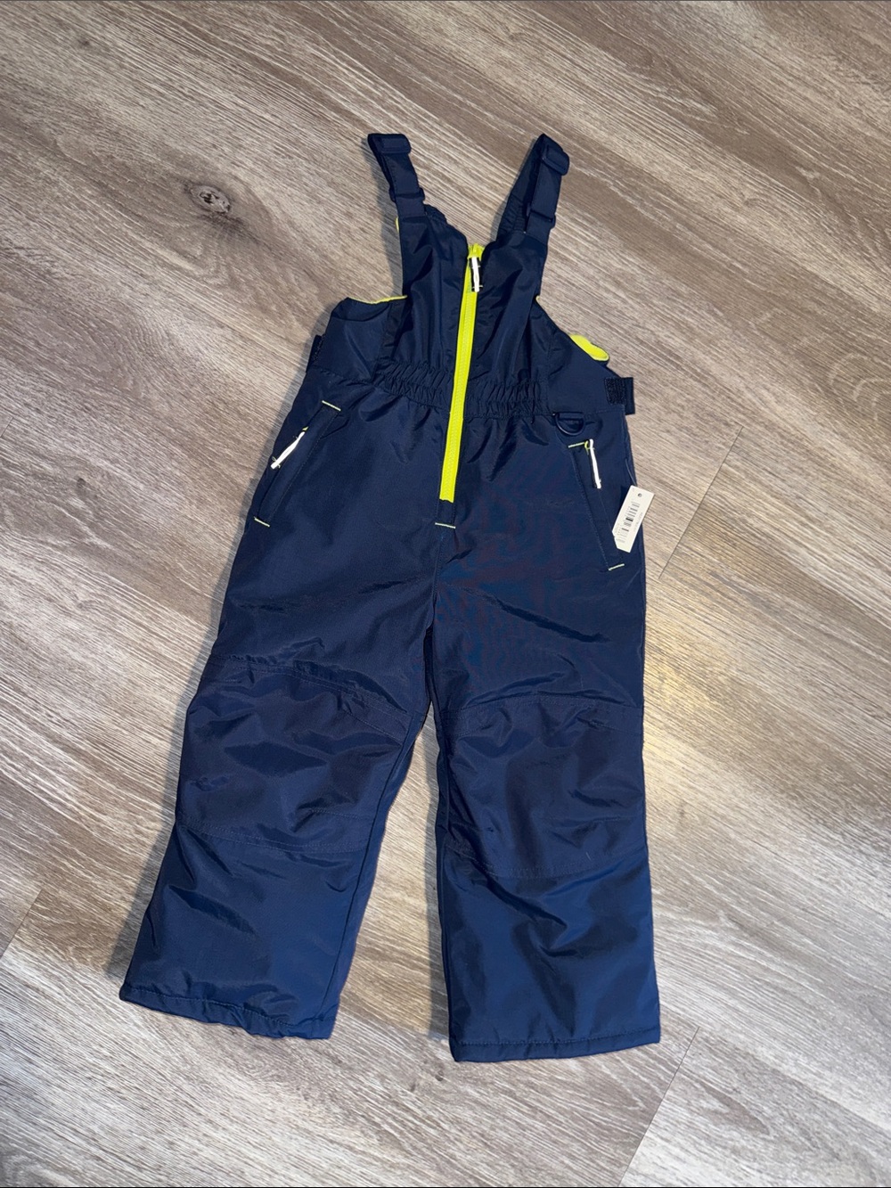 Snow Bib Navy with Yellow Accents - Waterproof Winter Pants